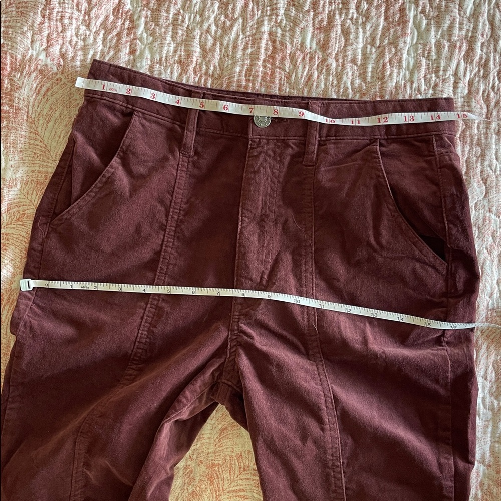 Forever 21 High-Rise Maroon Velvety Pants - Picture 7 of 8